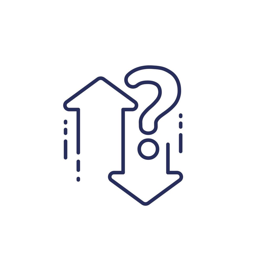 Up or down line icon on white vector