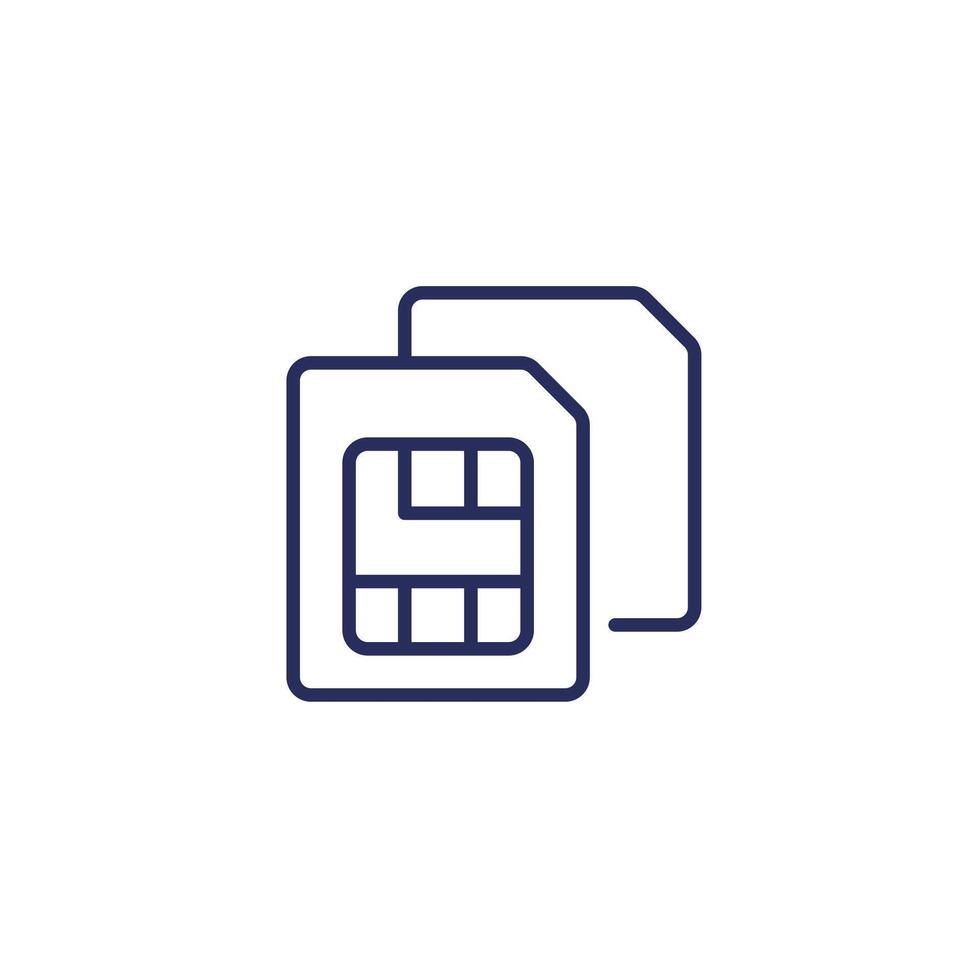 two SIM cards line icon vector