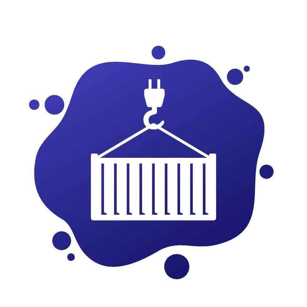container and crane icon vector