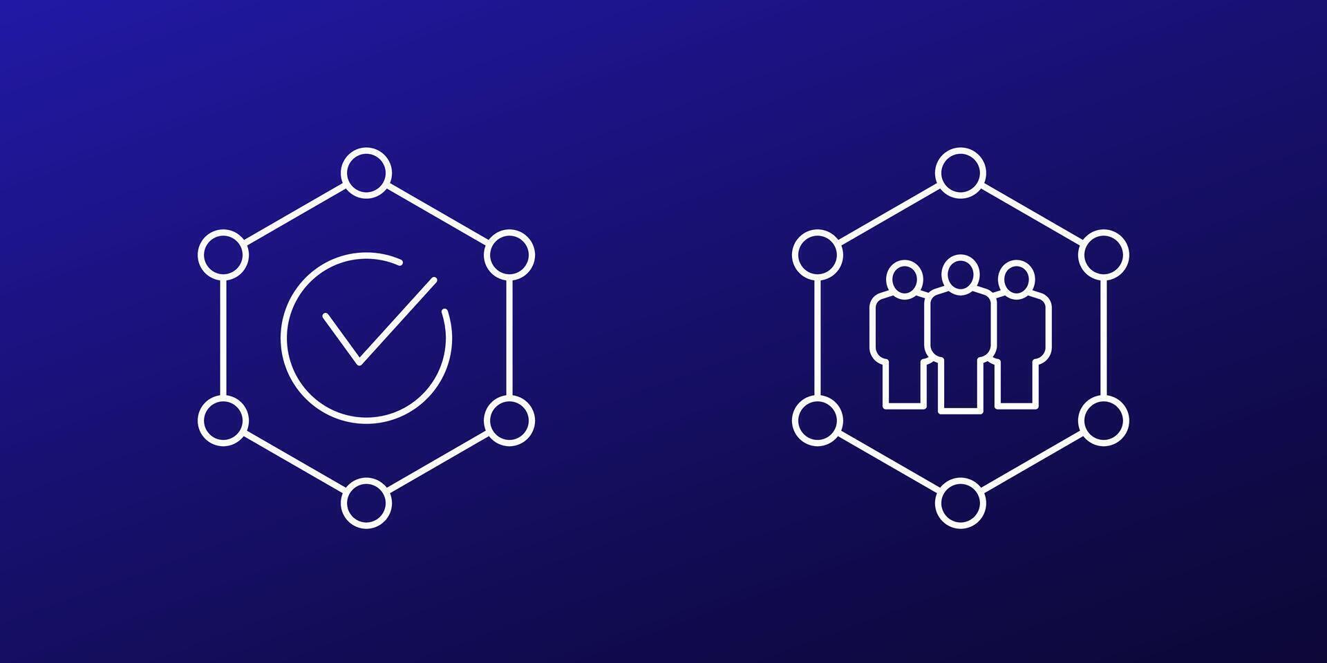 integrity line icons for apps and web vector