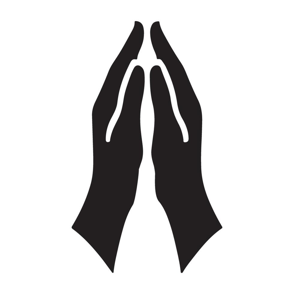 Silhouette of Praying Hands Illustration Design vector