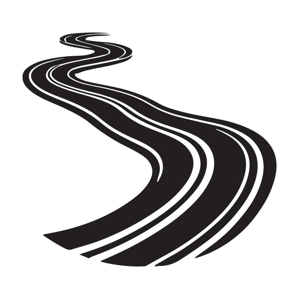 Winding Road Silhouette Illustration vector