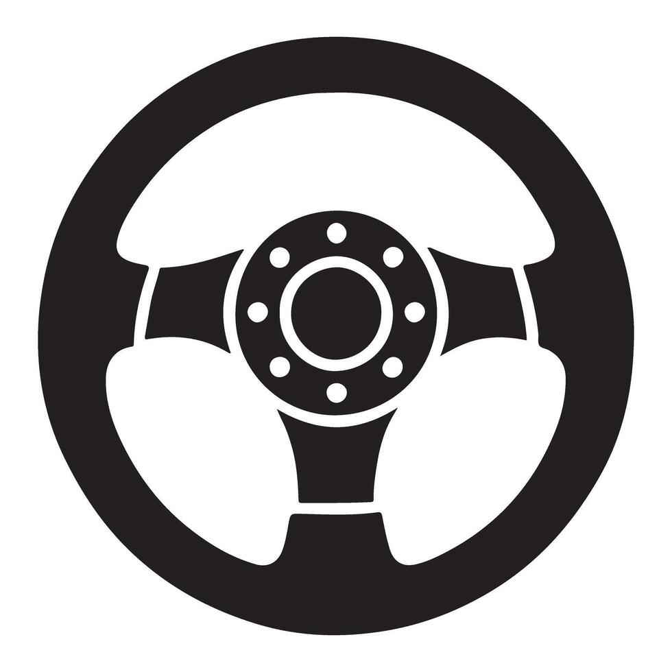 Racing Steering Wheel Silhouette Illustration vector
