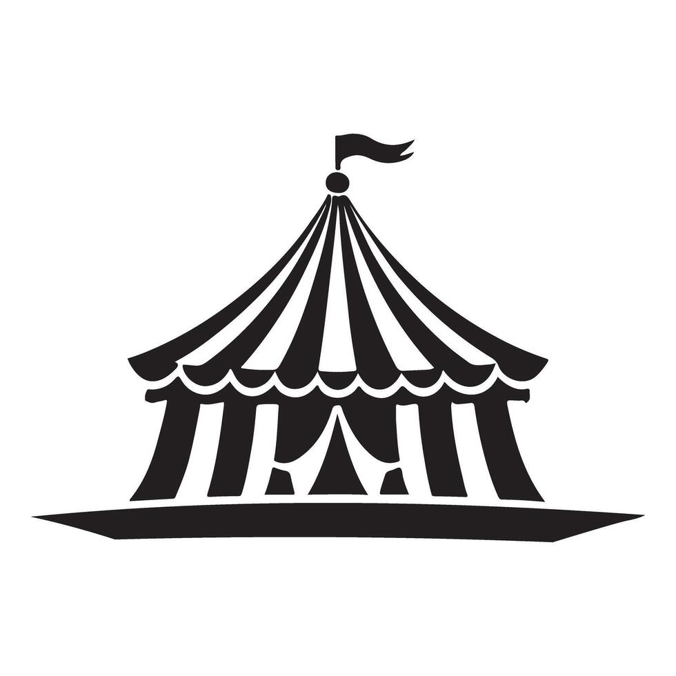 Classic Circus Tent Silhouette Illustration vector