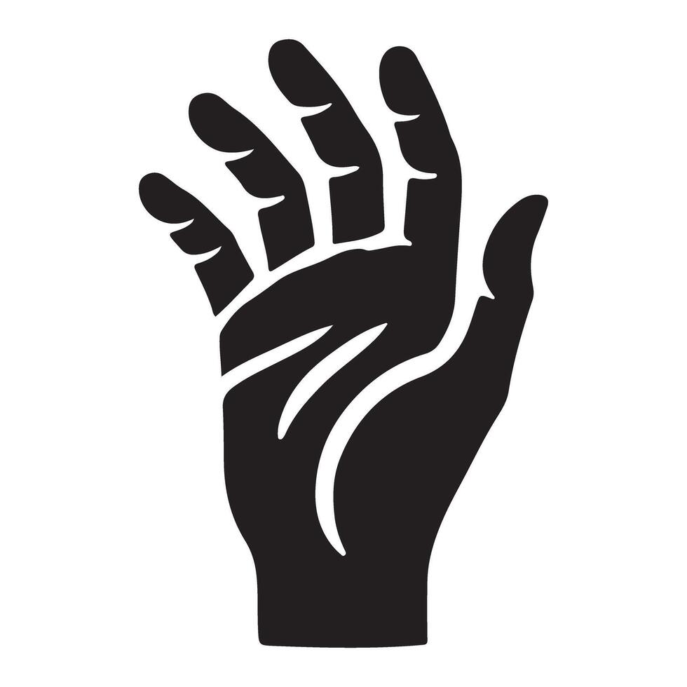 Open Hand Silhouette Gesture Graphic Illustration vector