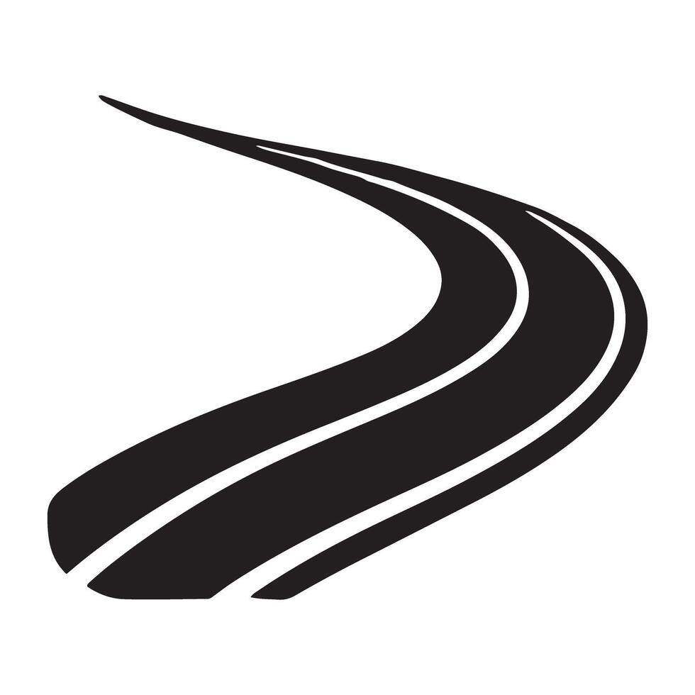 Abstract Curved Road Silhouette Travel Path Art vector