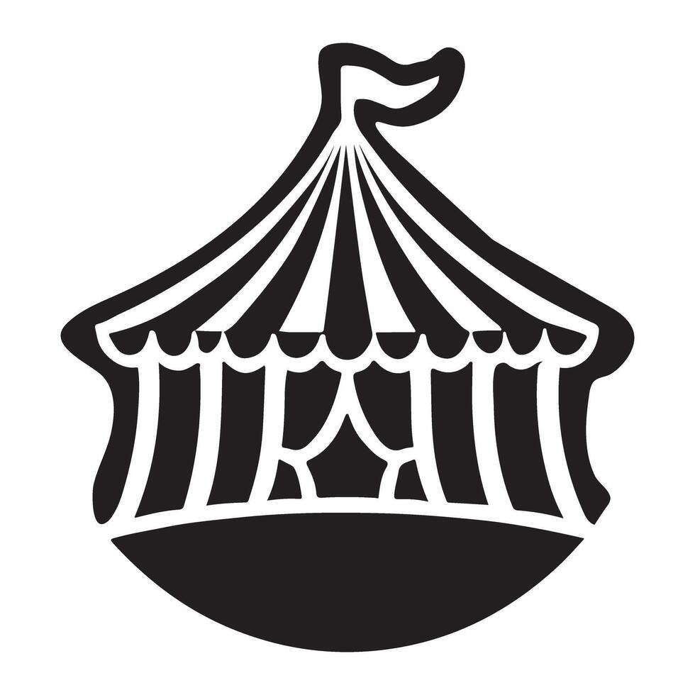 Classic Circus Tent Silhouette Carnival Illustration vector