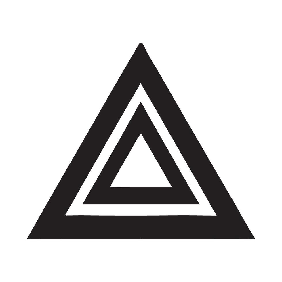 Hazard Warning Triangle Silhouette Graphic Icon vector