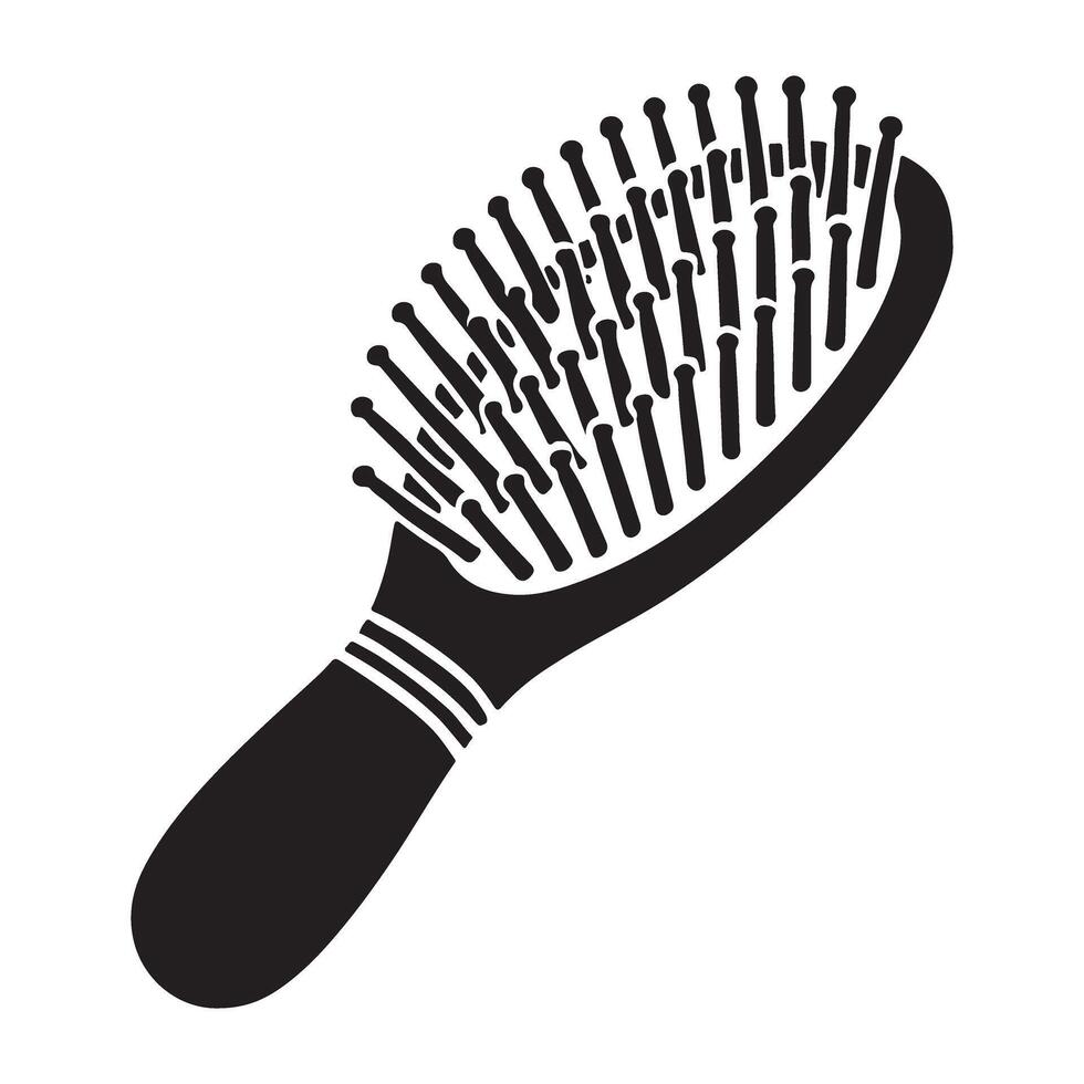 Hairbrush Silhouette Illustration for Hair Care vector