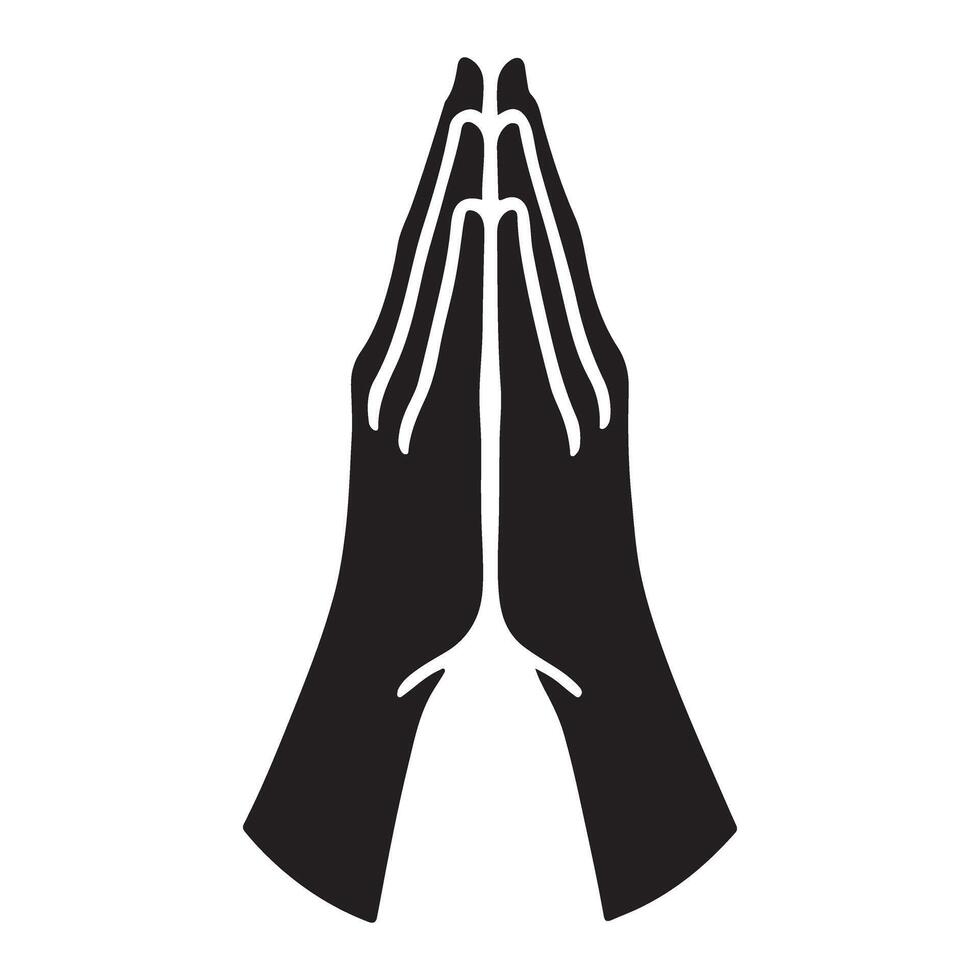 Praying Hands Silhouette Illustration Graphic vector