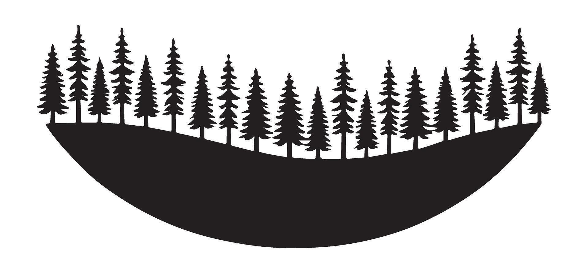 Coniferous Forest Silhouette Landscape Illustration for Nature Designs vector