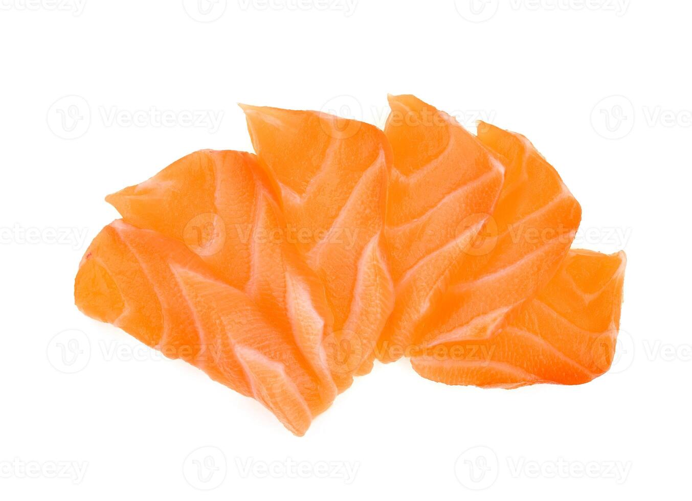 Top view of Fillet of salmon isolated on white background photo