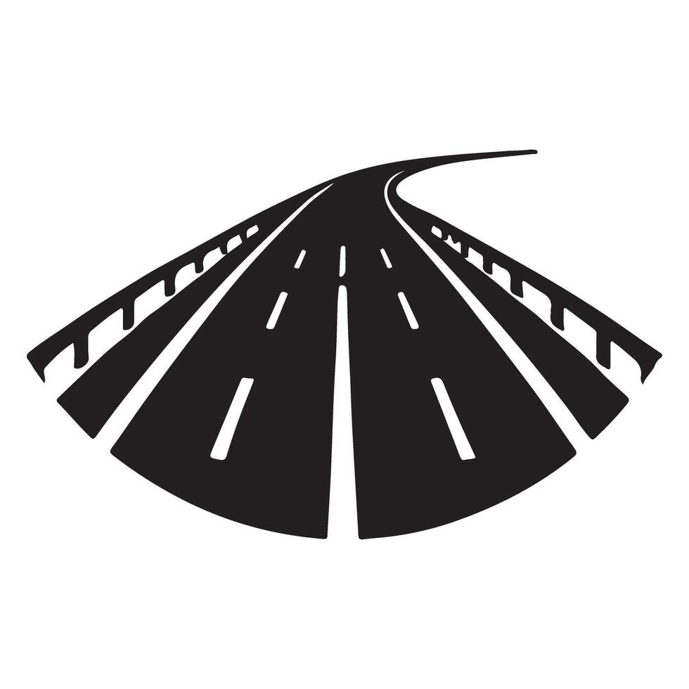 Curving Highway Silhouette Illustration for Travel Concepts vector