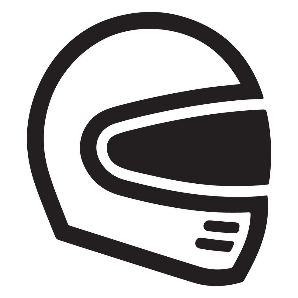 Motorcycle Helmet Silhouette Illustration Icon vector