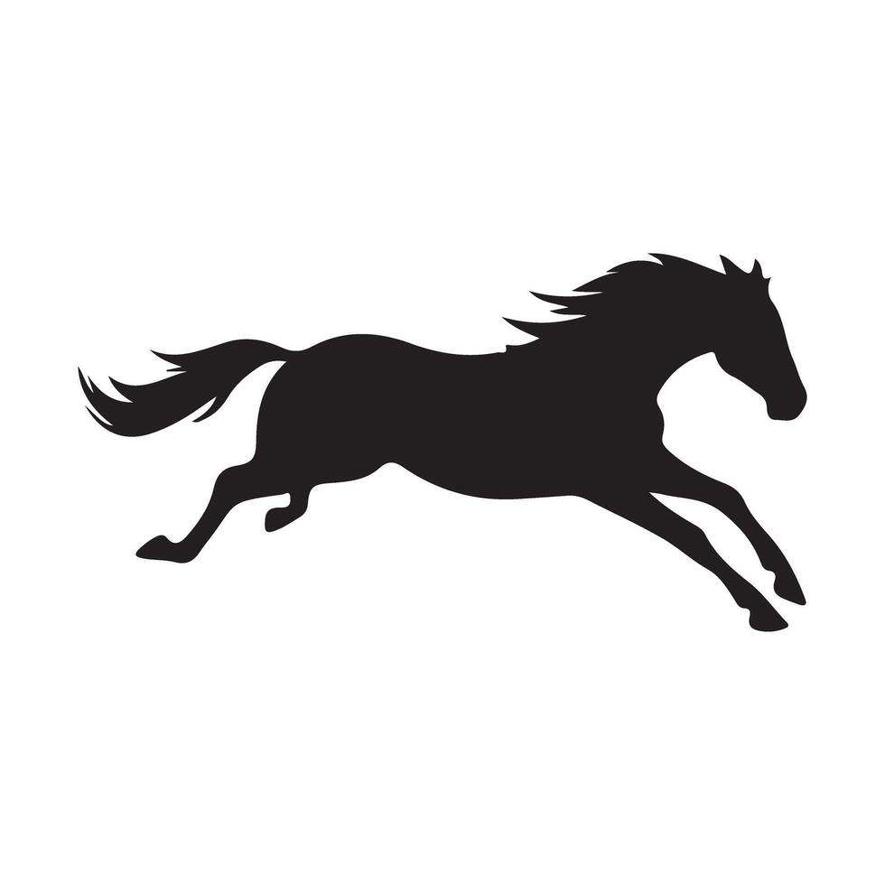 Dynamic Running Horse Silhouette A Captivating Graphic vector