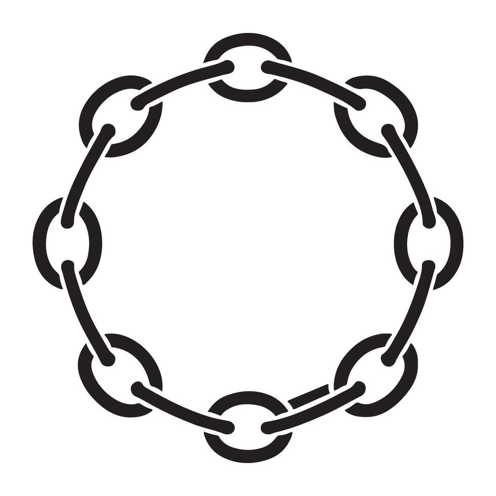 Circular Chain Silhouette Design for Decorative Projects vector