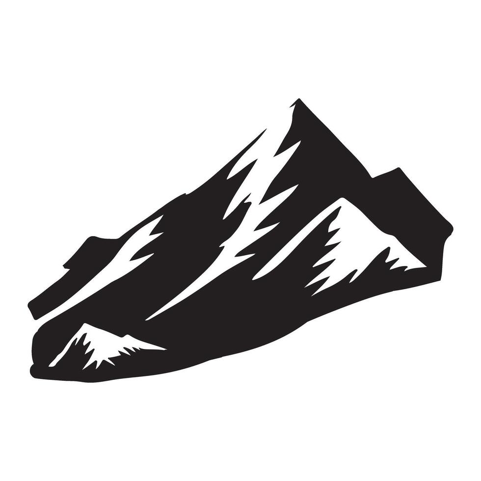 Dramatic Silhouette of a Single, Jagged Mountain Peak vector