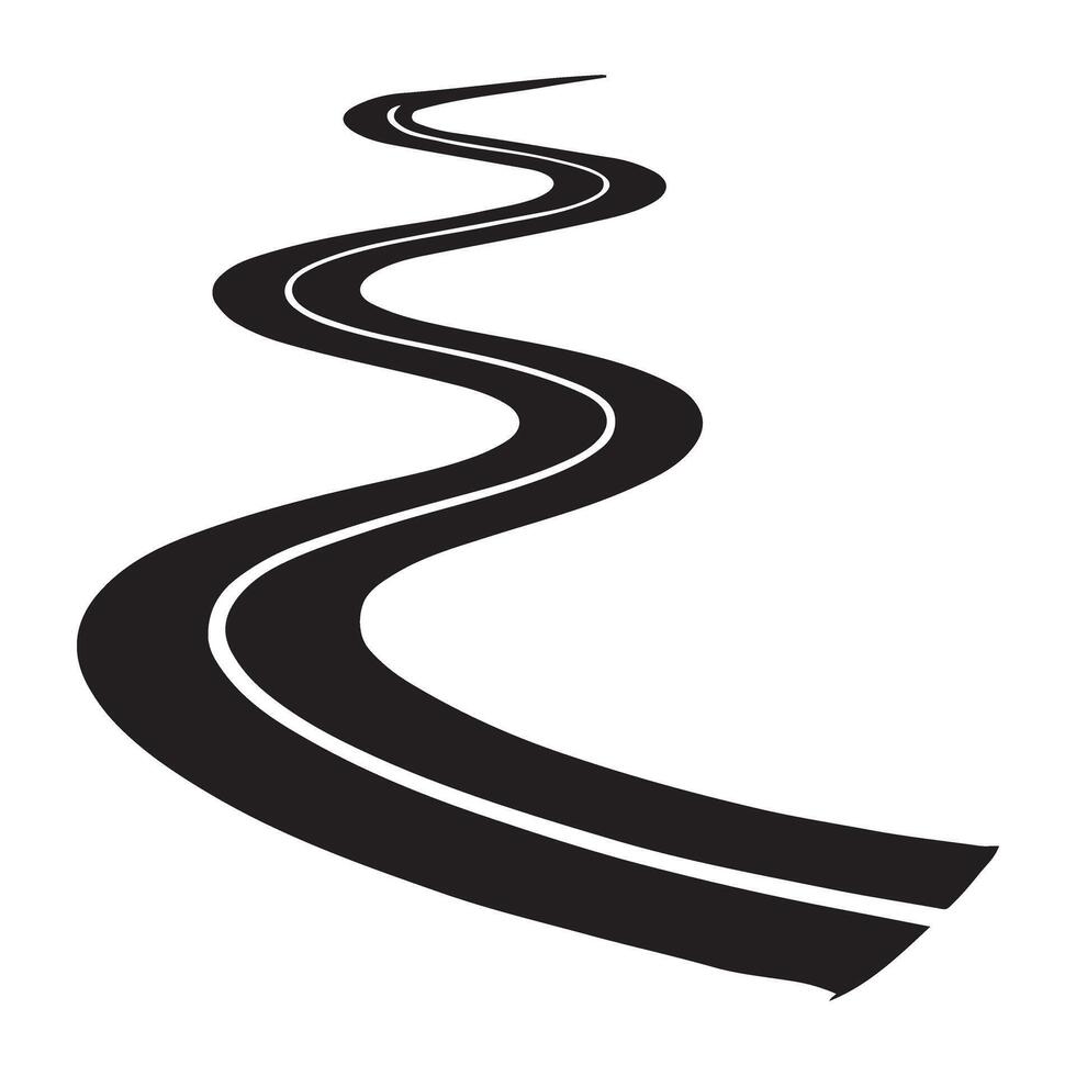 Winding Road Silhouette Illustration for Travel Concepts vector