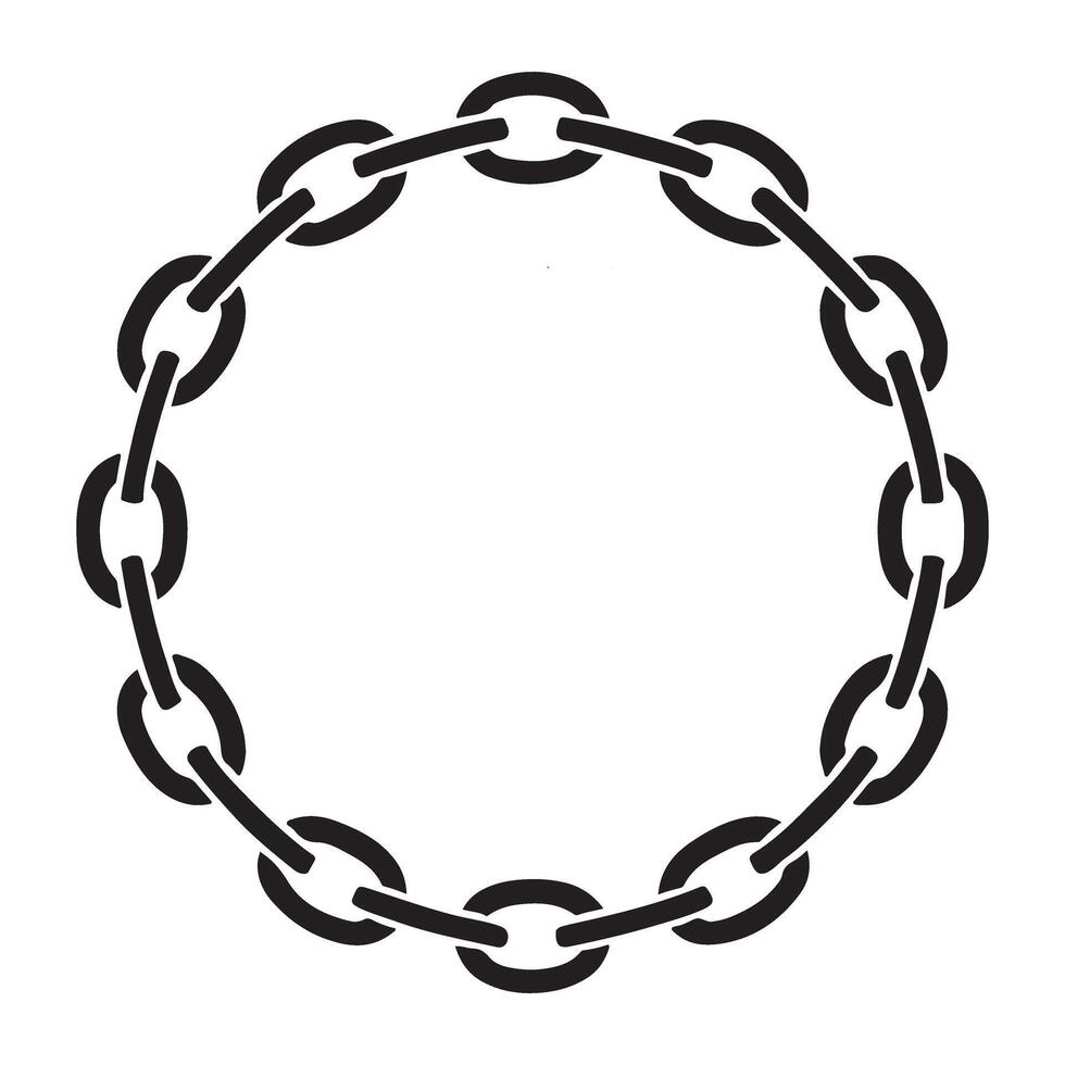 Circular Chain Silhouette Design Element for Branding vector