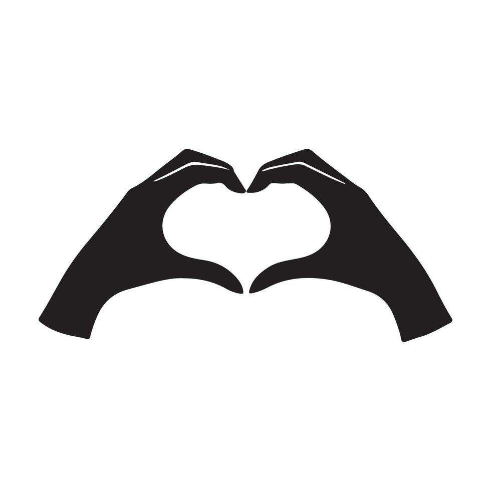 Silhouette of Hands Forming a Heart Shape vector