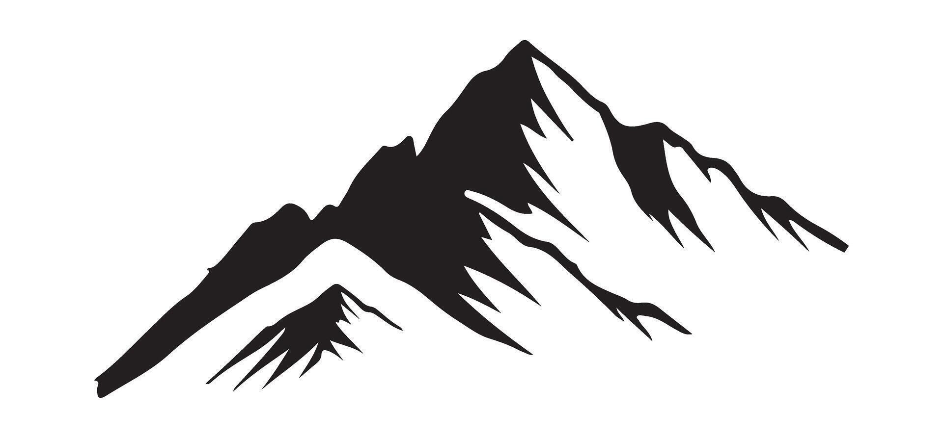Mountain Range Silhouette Simple Line Art vector
