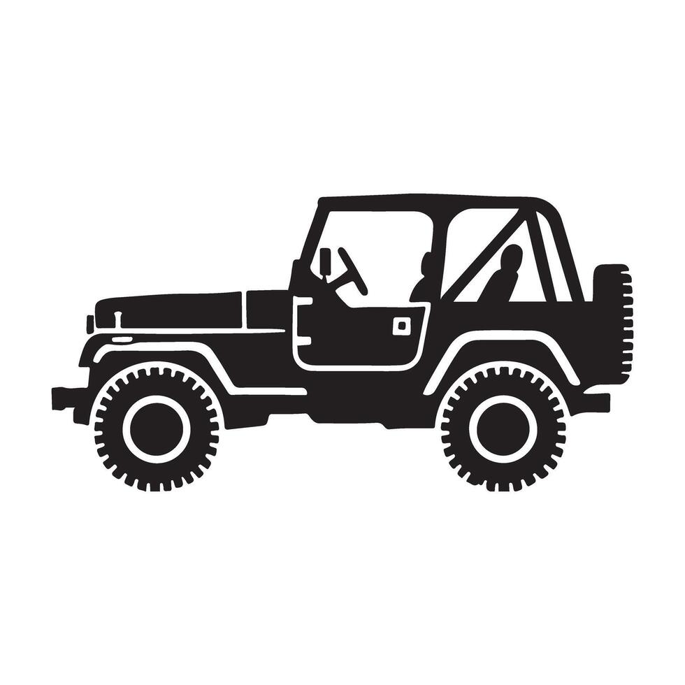 Classic Jeep Silhouette Illustration for Off-Road Adventures vector