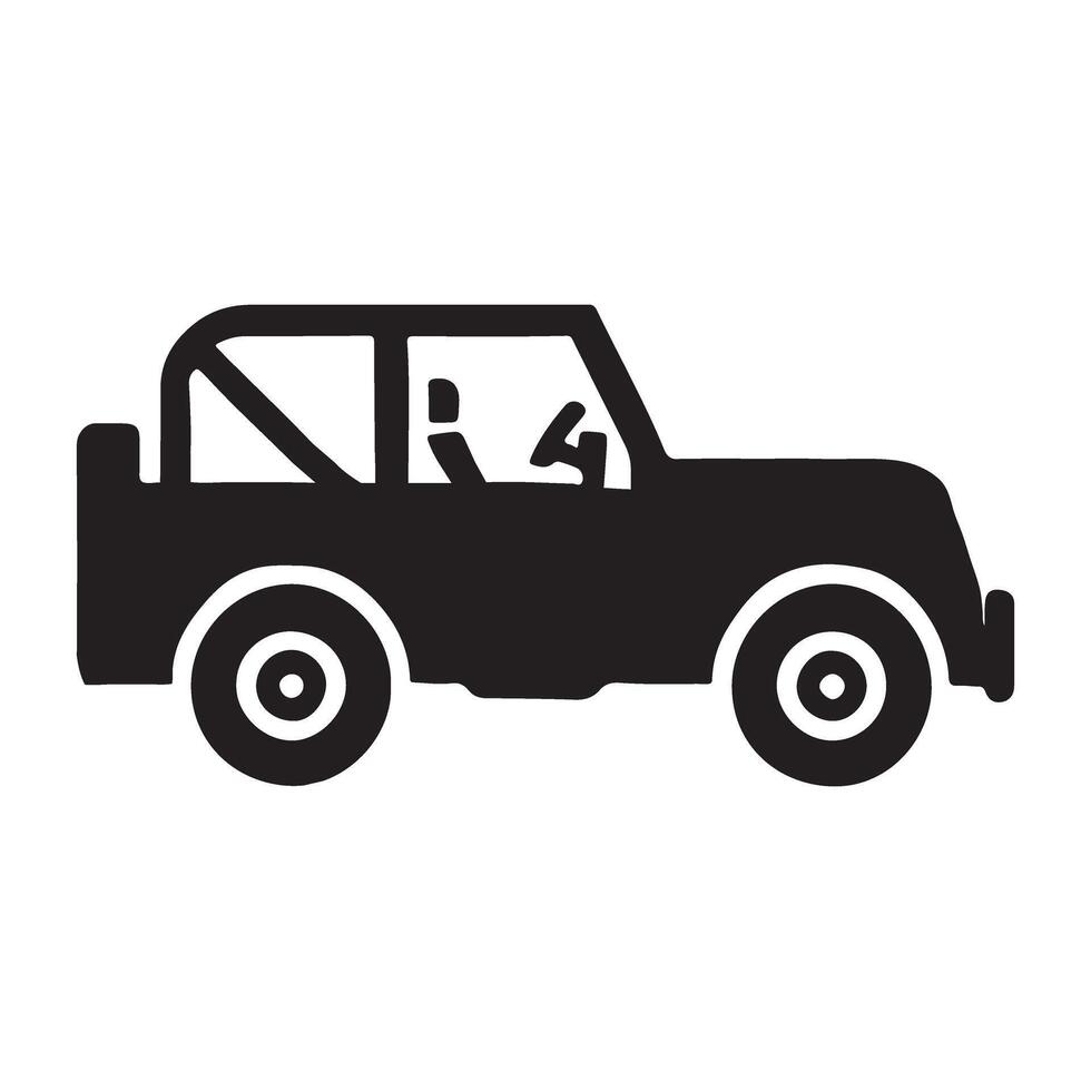 Classic Silhouette Jeep Icon for Off-Road Adventures vector