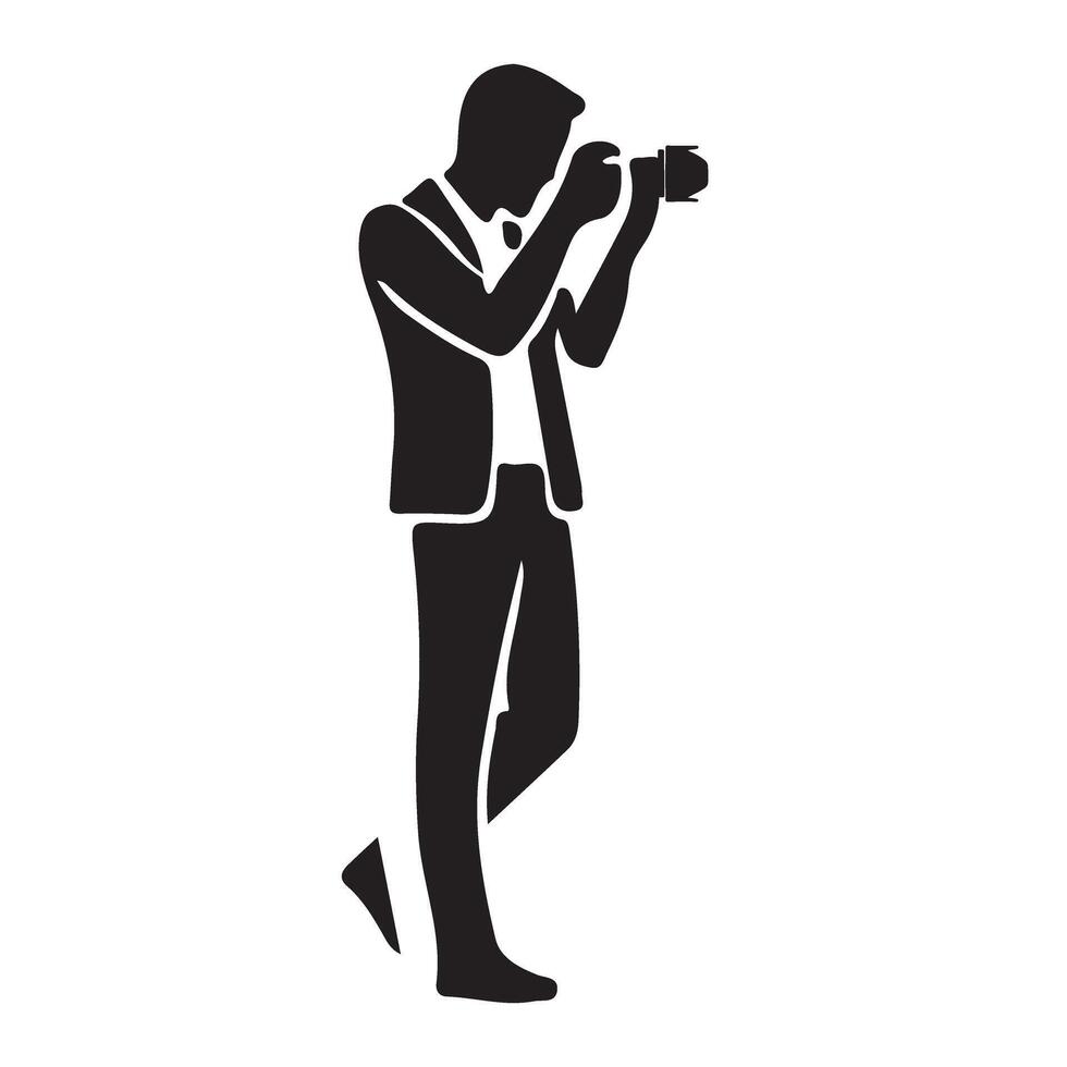 Elegant Photographer Silhouette Capturing a Moment vector