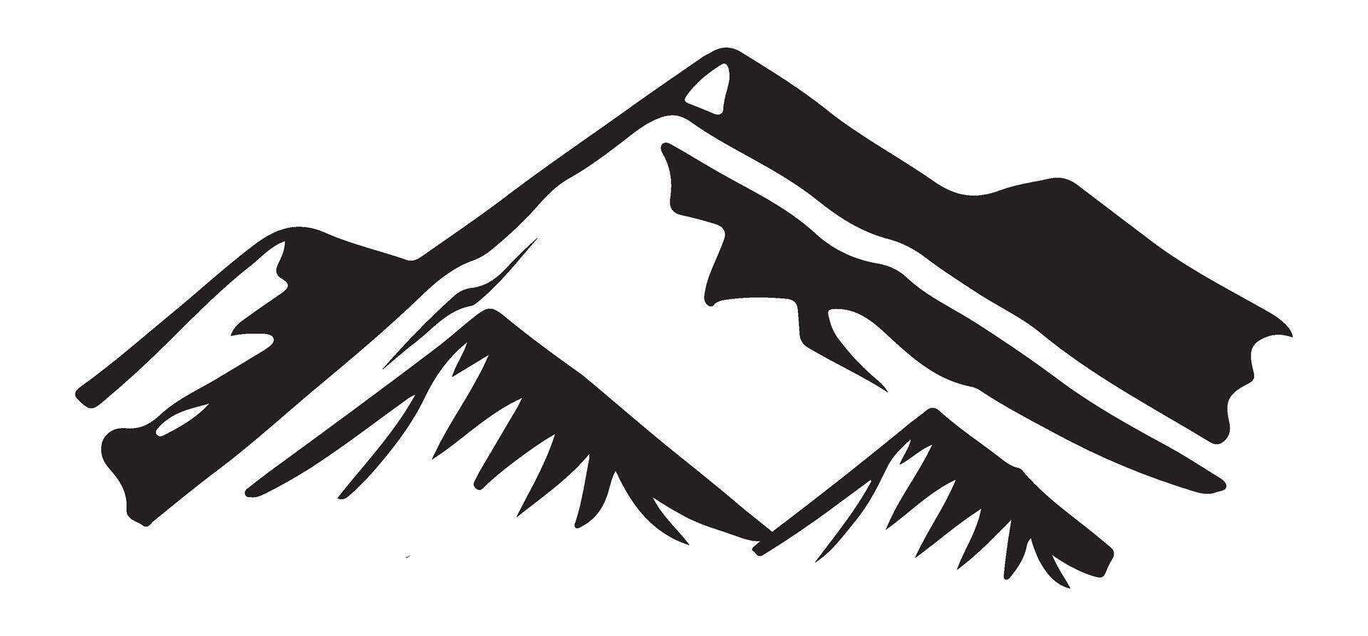Majestic Mountain Range Silhouette Illustration A Powerful Nature Scene vector