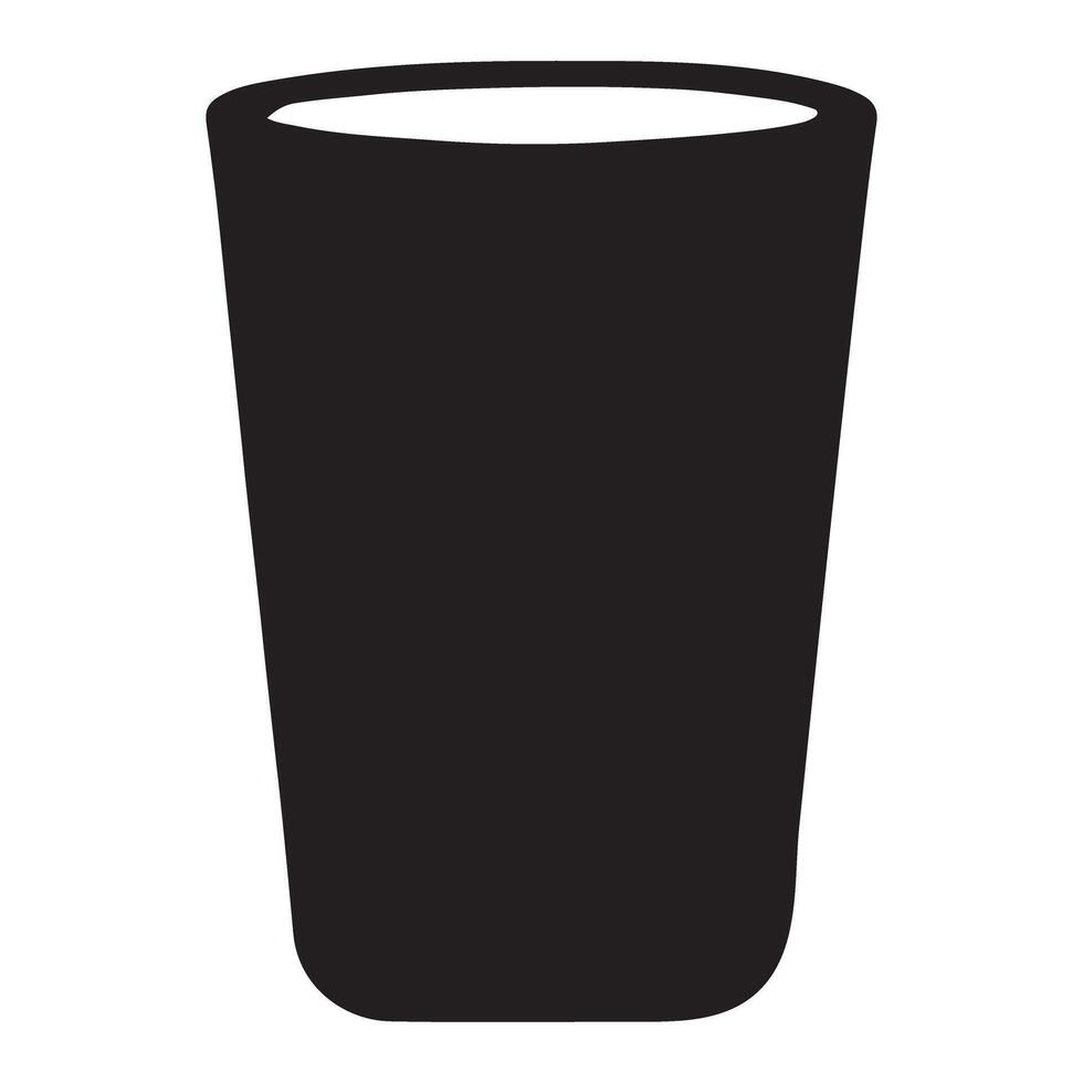 Full Glass Simple Black Silhouette Illustration vector