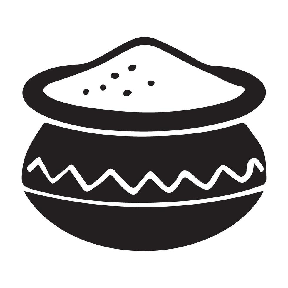 Simple Silhouette Illustration of a Bowl of Grain or Spices vector