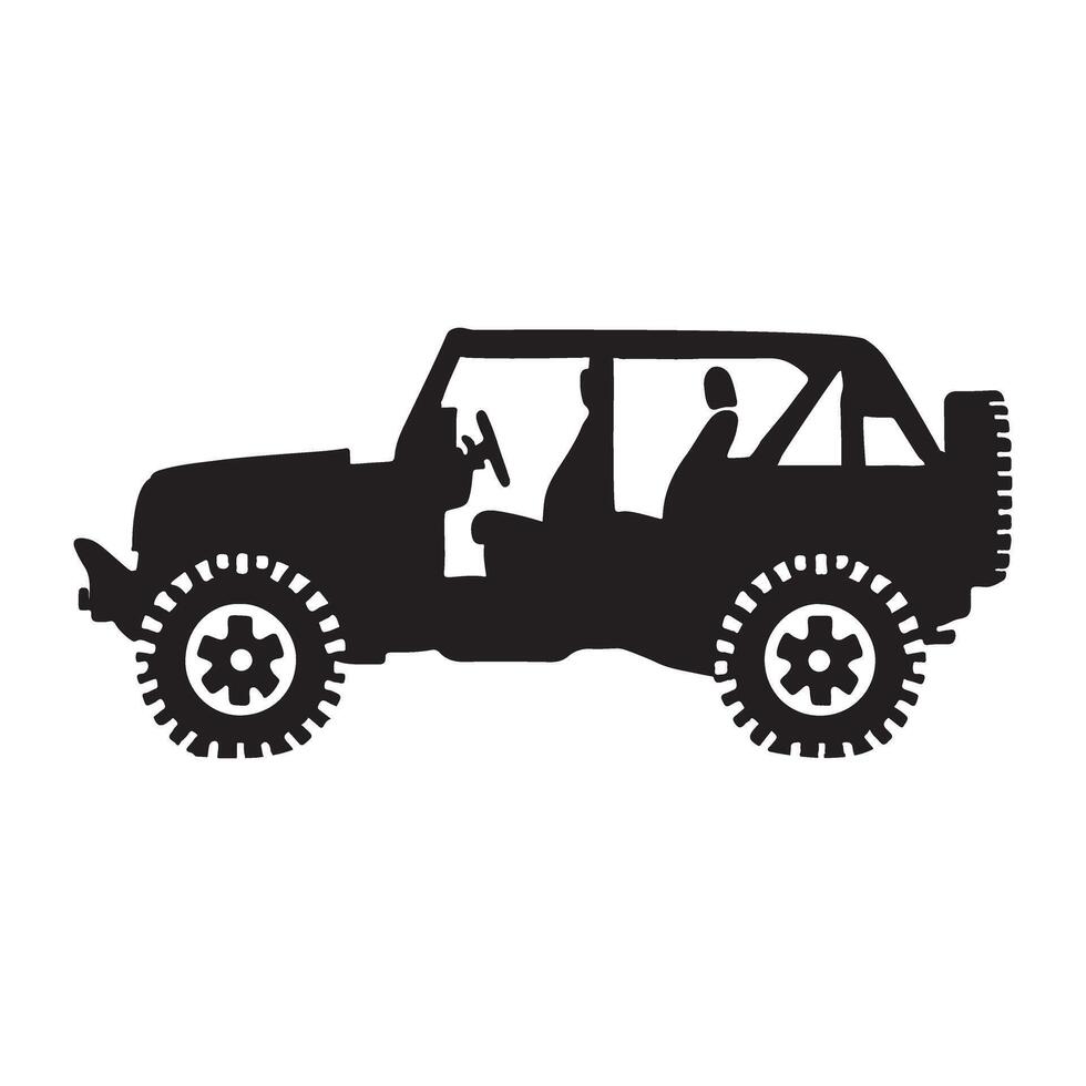 Off-Road Jeep Silhouette Illustration for Adventure vector