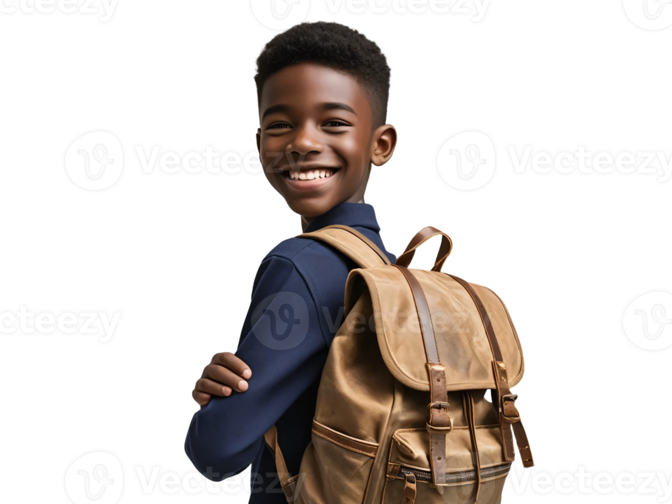 A young boy with a backpack png