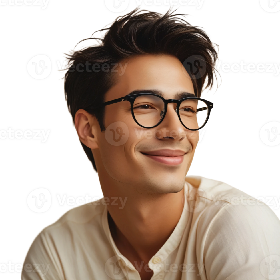 A man with glasses smiling png