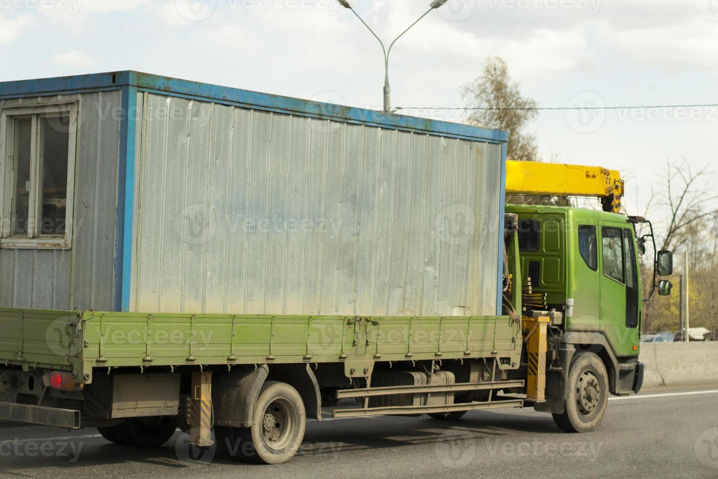 Special transport on the road. Special-purpose vehicles on the highway. Technical transport. photo