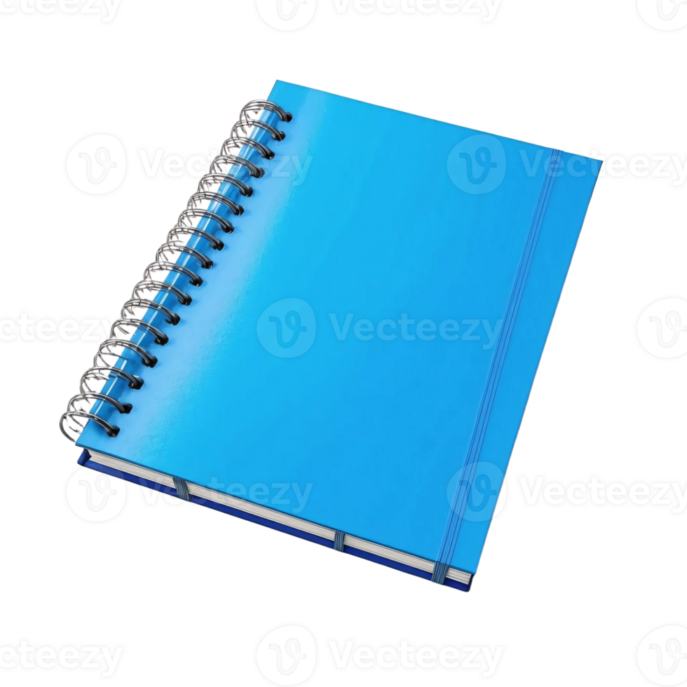 A blue notebook with a spiral binding png