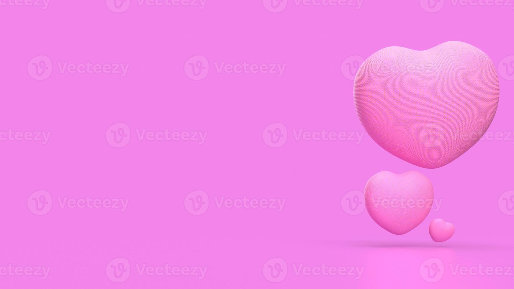 The Heart on Pink Background for Valentine or Love concept 3d Rendering. photo