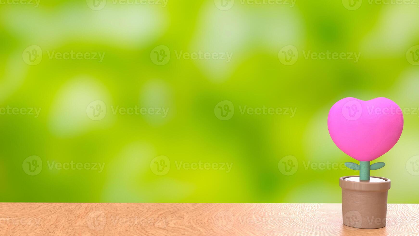 The Heart in Plant for love or Valentine concept 3d rendering. photo