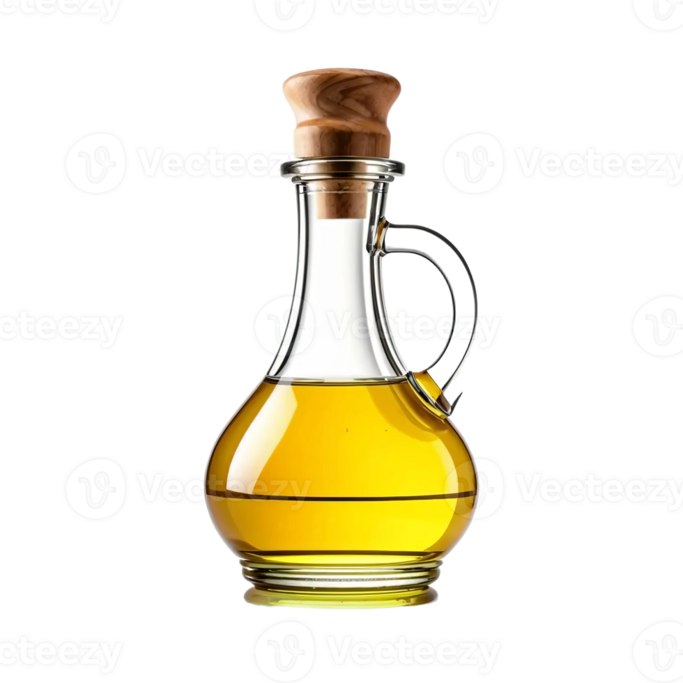 An olive oil bottle with a wooden lid png