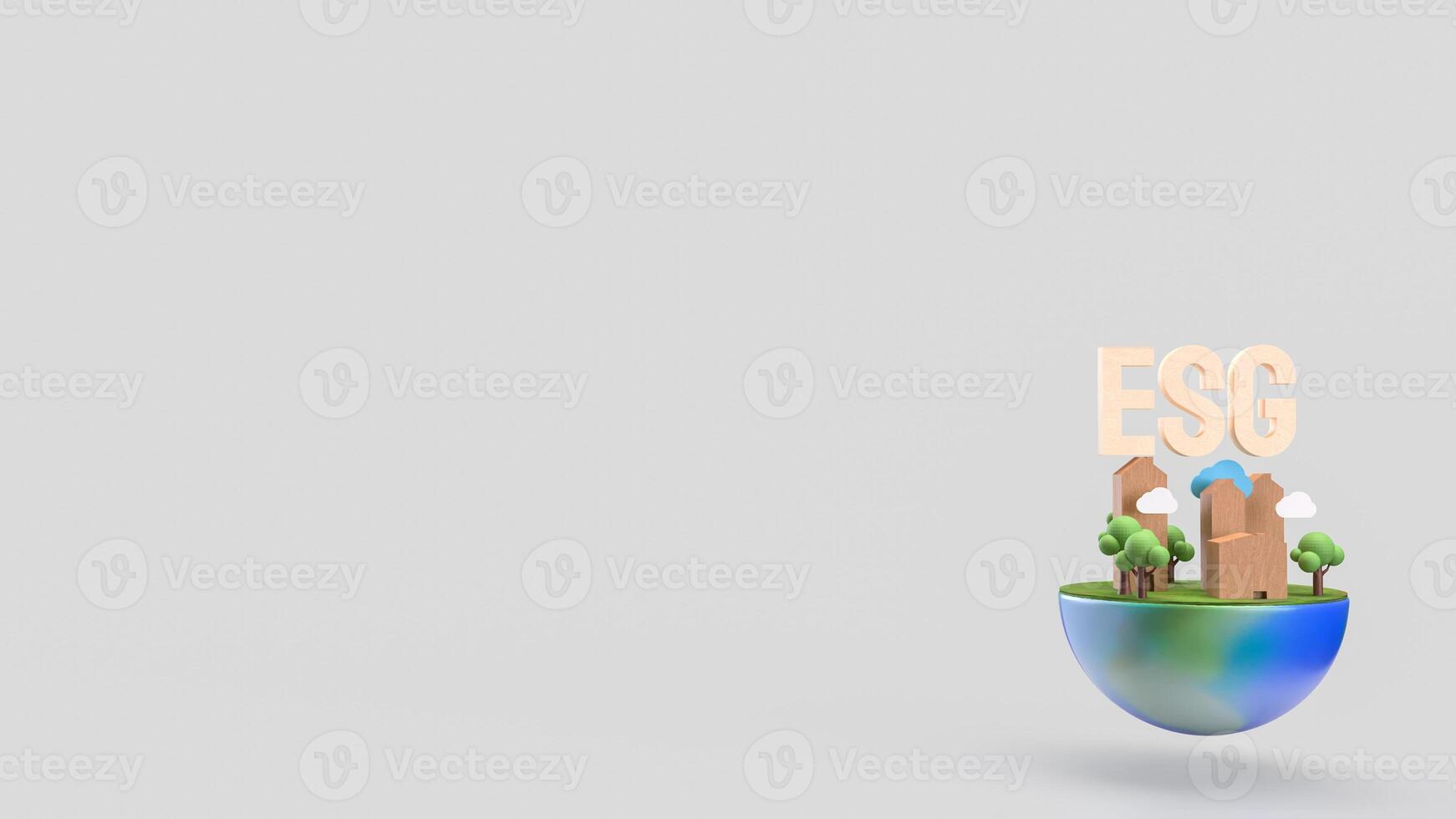 The ESG or Environmental, social, and governance for eco concept 3d rendering. photo