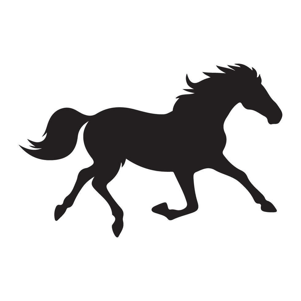 Silhouette of a Running Horse vector