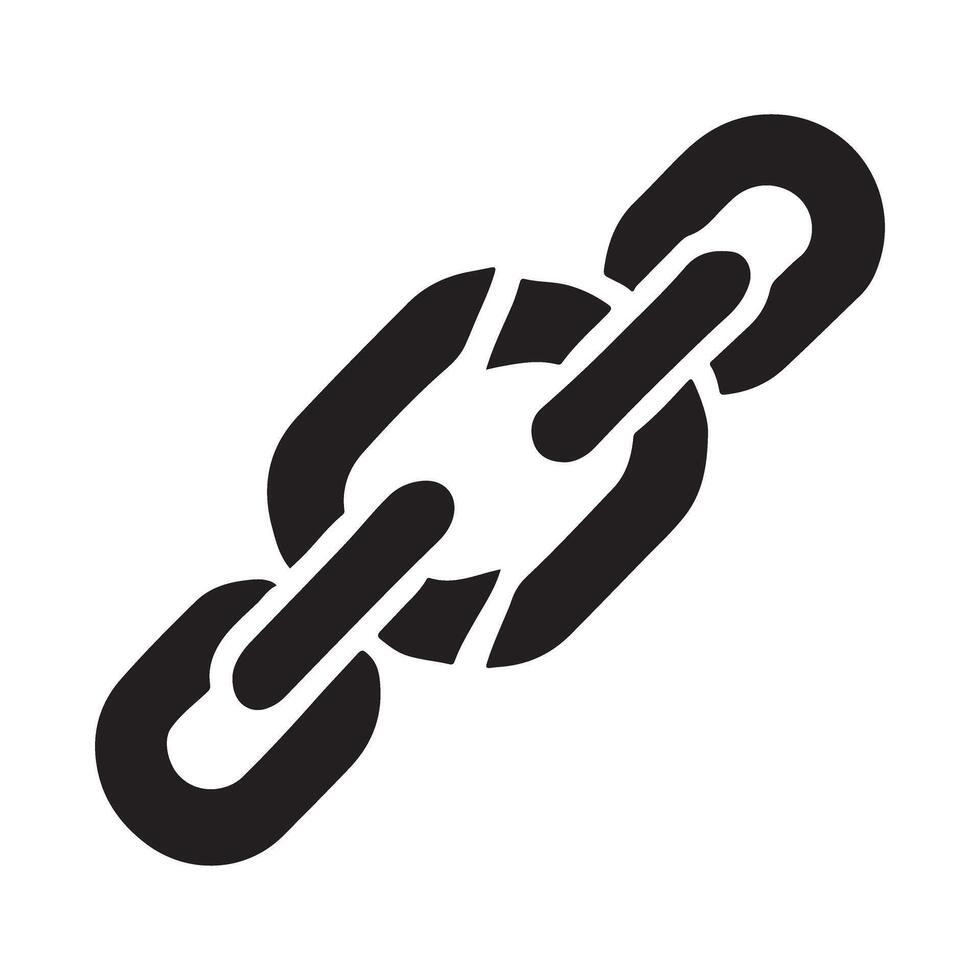 Broken Chain Silhouette Icon for Disruption Concept vector