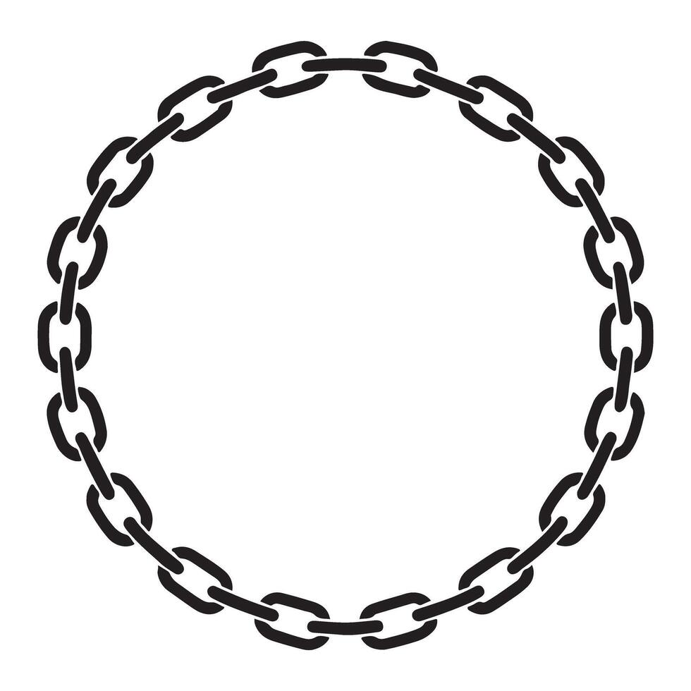 Circular Chain Silhouette Design Element for Decoration vector