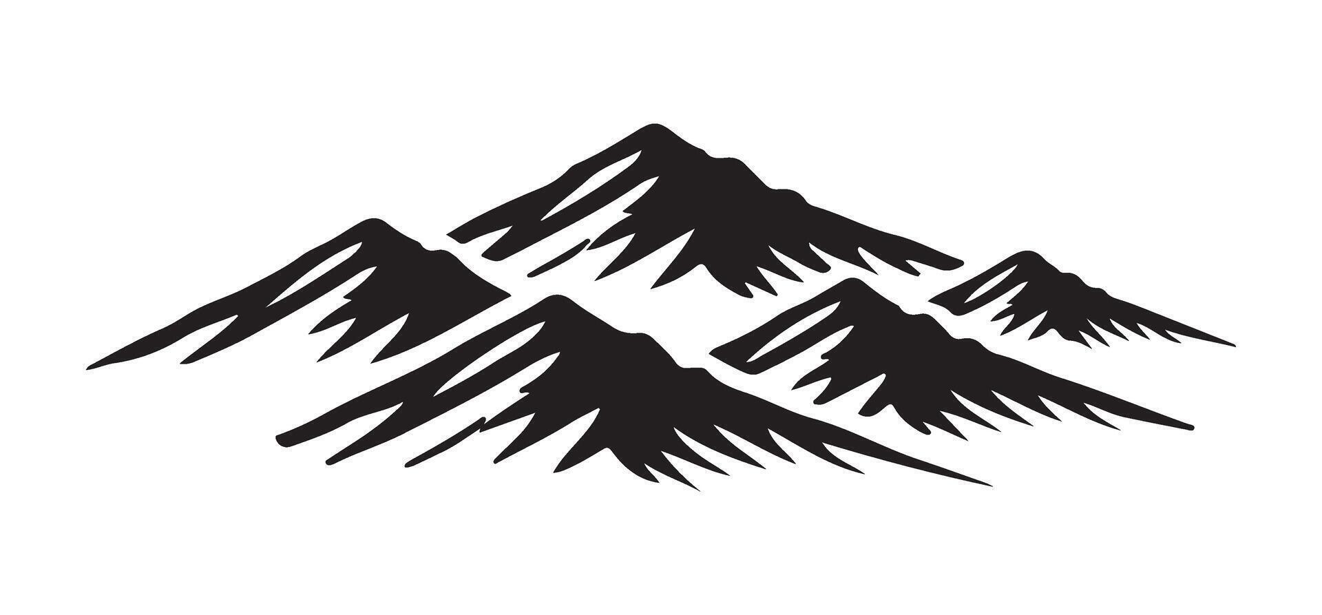 Mountain Range Silhouette Simple Art vector