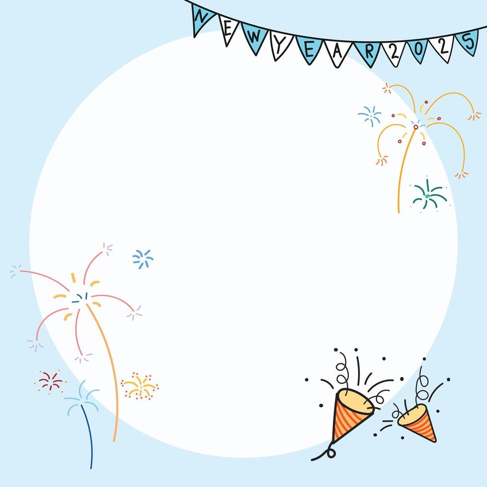 Happy new year background. Space for text. Hand drawn. illustration. vector