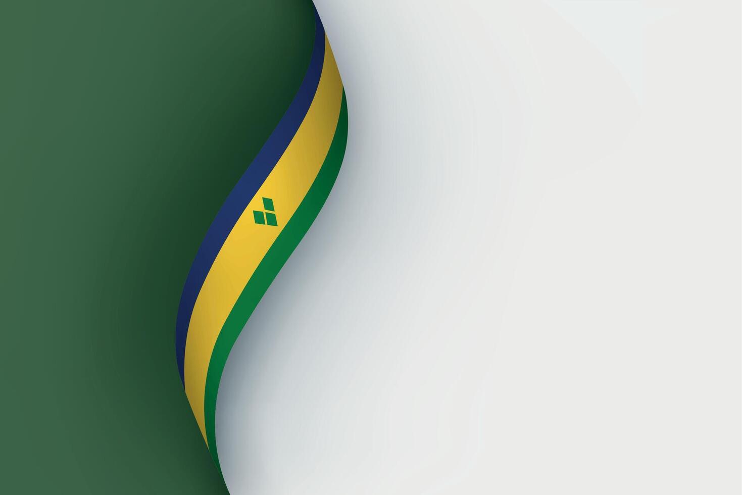 Saint Vincent and the Grenadines flag on Waving ribbon vector