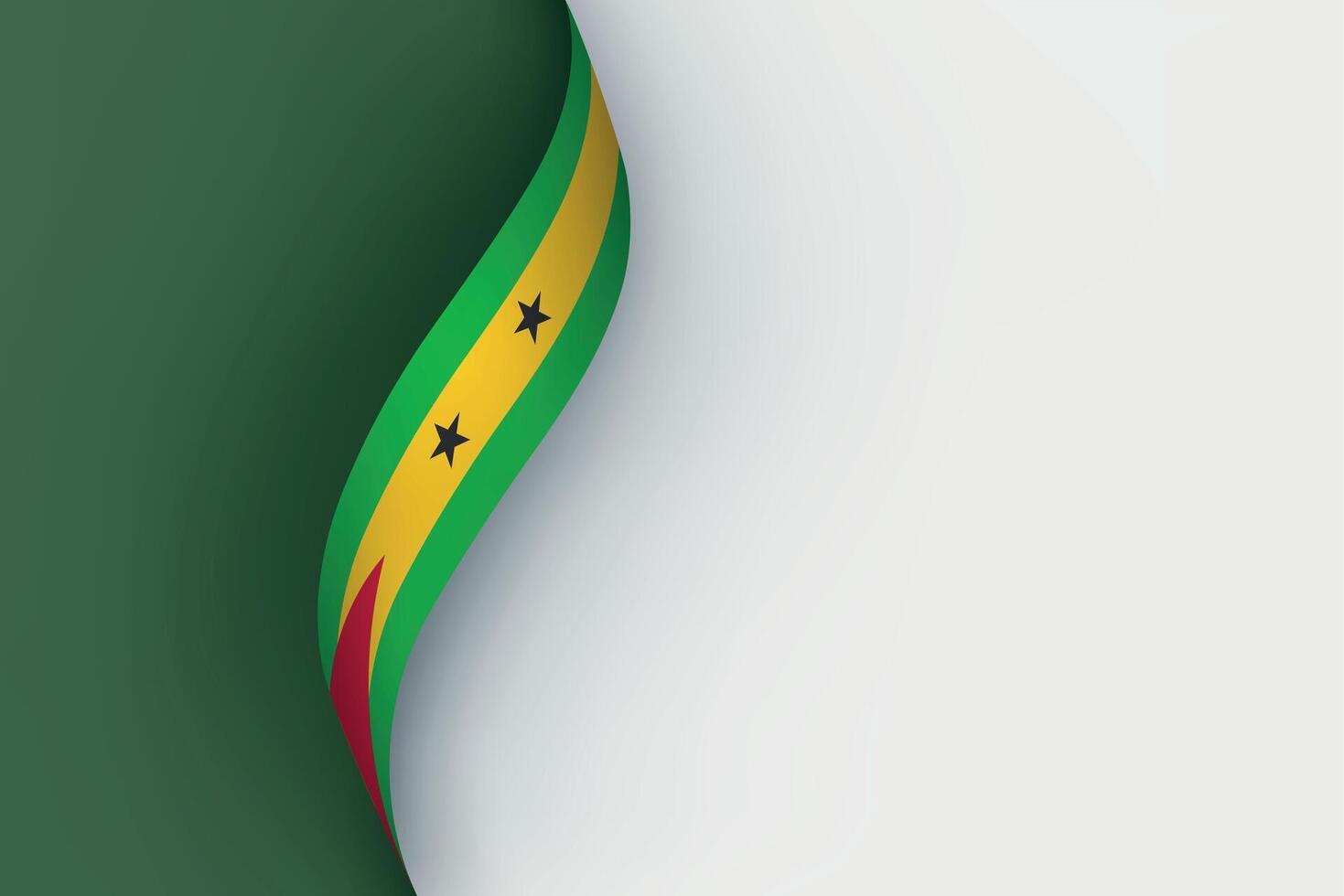 Sao Tome and Principe flag on Waving ribbon vector