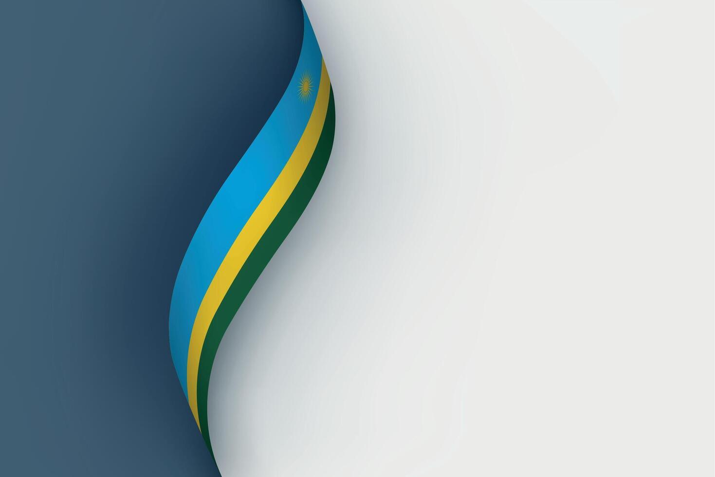 Rwanda flag on Waving ribbon vector