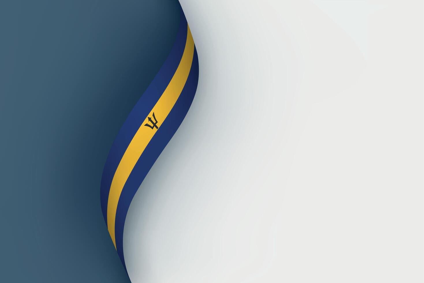 Barbados flag on Waving ribbon vector