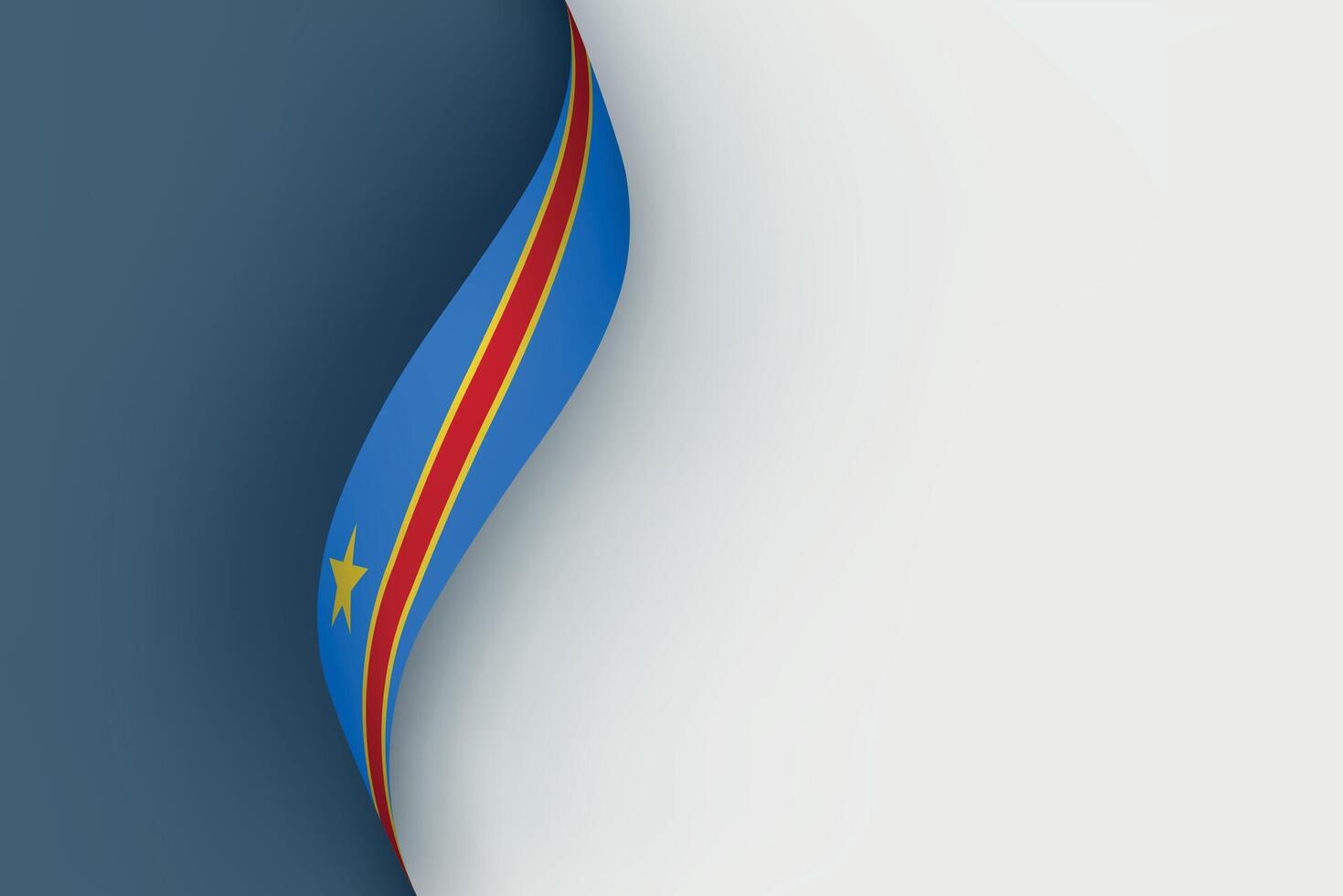 DR Congo flag on Waving ribbon vector